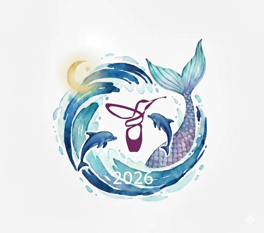 Motiv der Kolibri-Aufführung Der schönste Ort der Welt! 2026 mit Delfinen, Meereswellen und Meerjungfrauenflosse