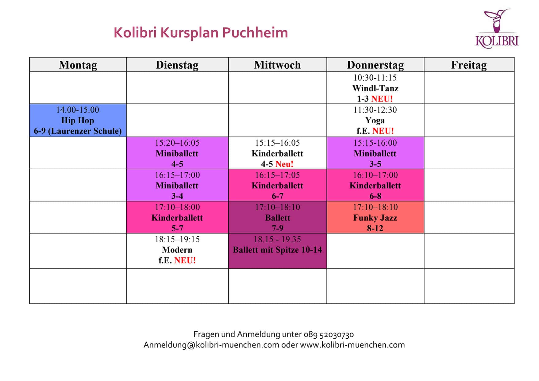 Kursplan Puchheim
